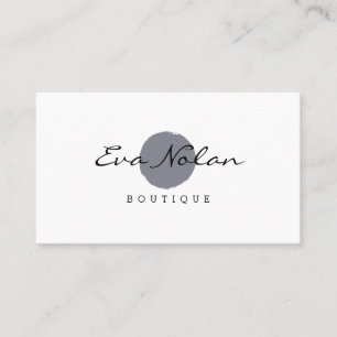 Modern Black and White Script Logo Boutique Business Card