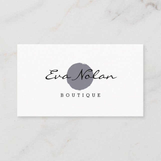 Modern Black and White Script Logo Boutique  Business Card (Front)