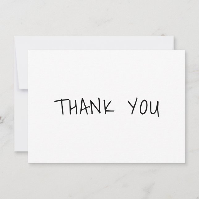 Modern Black and White Simple Business Minimalist Thank You Card (Front)