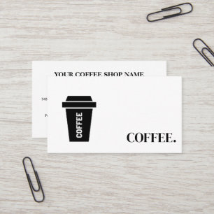 Modern Black and White Simple Coffee Loyalty Business Card