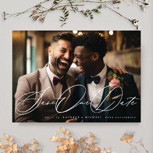 Modern Black and White Simple Photo The Wedding Save The Date