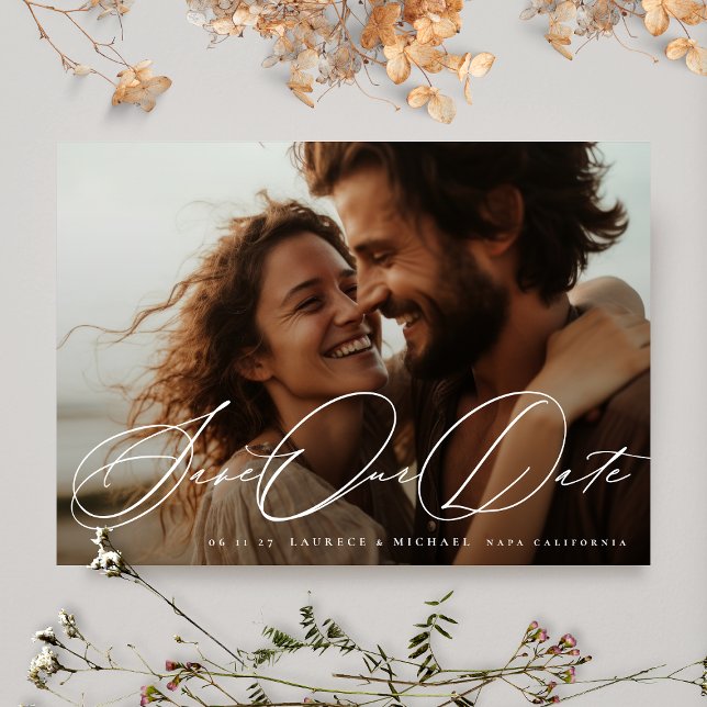 Modern Black and White Simple Photo The Wedding Save The Date (Creator Uploaded)