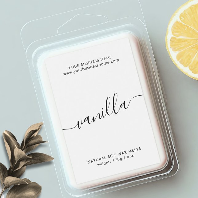 Modern black and white simple wax melt label (Creator Uploaded)