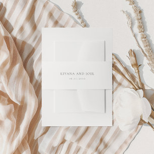 Modern Black and White Simple Wedding Invitation Belly Band