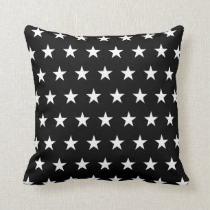 Modern Black and White Stars Cushion
