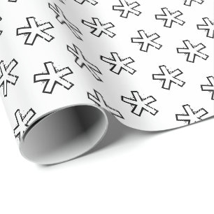 Modern black and white stars pattern cute holiday wrapping paper