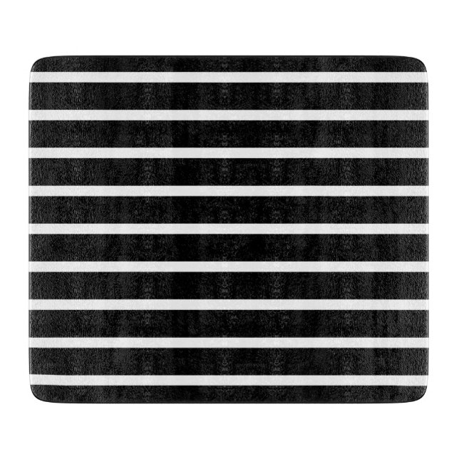 Modern Black and White Stripe  Cutting Board (Front)