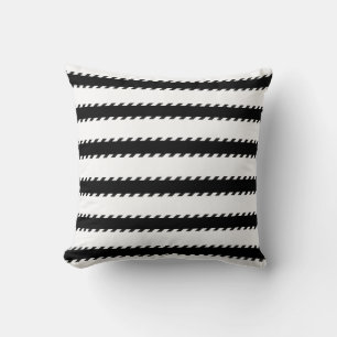 Modern Black and White Stripes Geometric Pattern Cushion