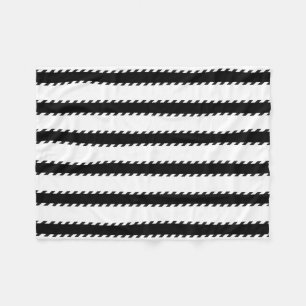 Modern Black and White Stripes Geometric Pattern Fleece Blanket