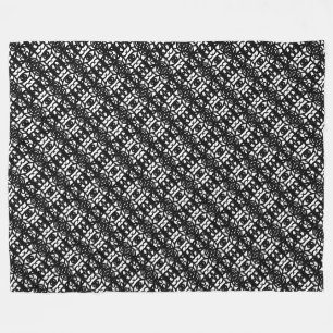 Modern black and white stylish Tao Fleece Blanket