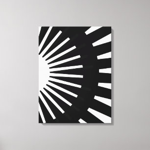 Modern Black and White Sun Contrast Art Canvas Print