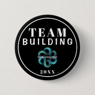 Modern Black and White Team Building Logo Button