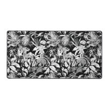 Modern Black and White Tropical Leaves 