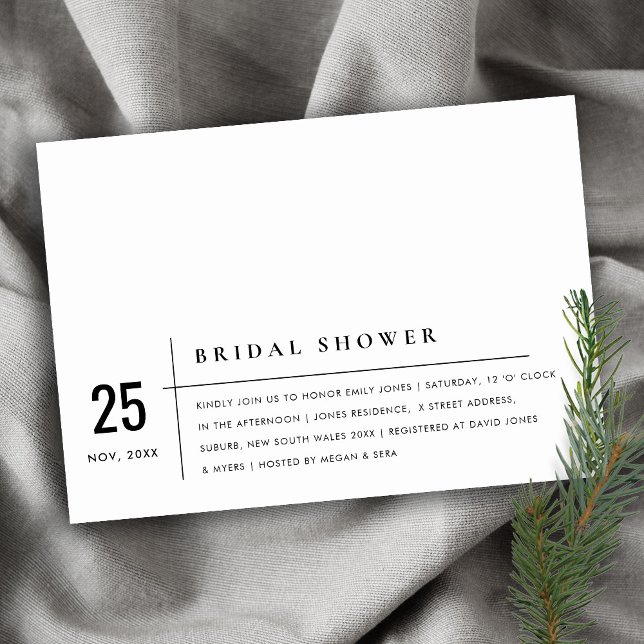 MODERN BLACK AND WHITE TYPOGRAPHY BRIDAL SHOWER INVITATION (Creator Uploaded)