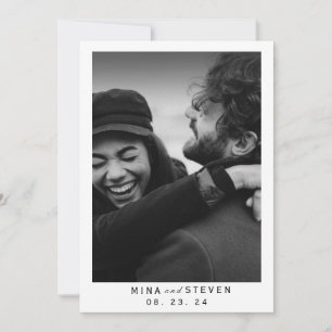 Modern Black and white Typography Photo Save The Date