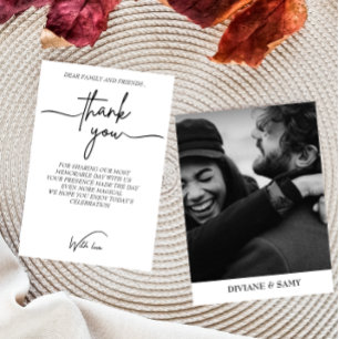 Modern Black and white Typography Photo thank you 