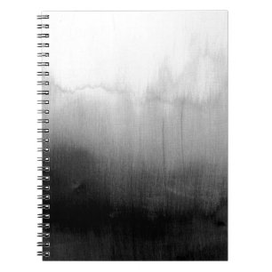 Modern Black and White Watercolor Gradient Notebook