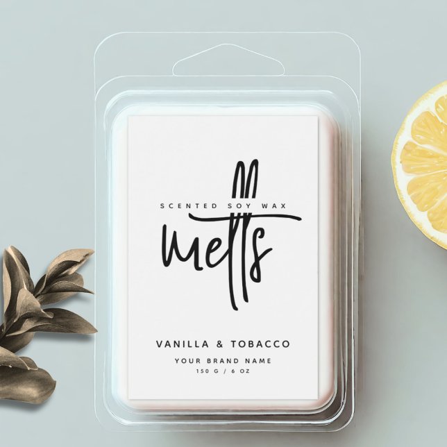 Modern black and white wax melt food label (Creator Uploaded)