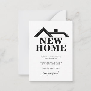 Modern Black and White We’ve Moved New Home Card