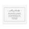 Modern Black And White Wedding Details Card