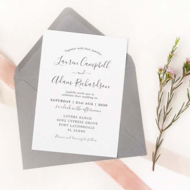 Modern Black and White Wedding  Invitation (Creator Uploaded)