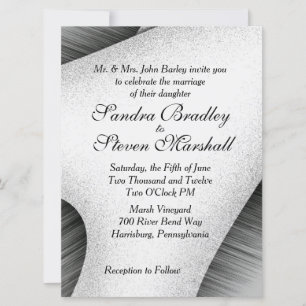Modern Black and White Wedding Invitation