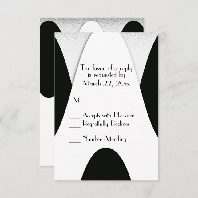 Modern Black and White Wedding Invitation (Front/Back)