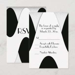 Modern Black and White Wedding Invitation
