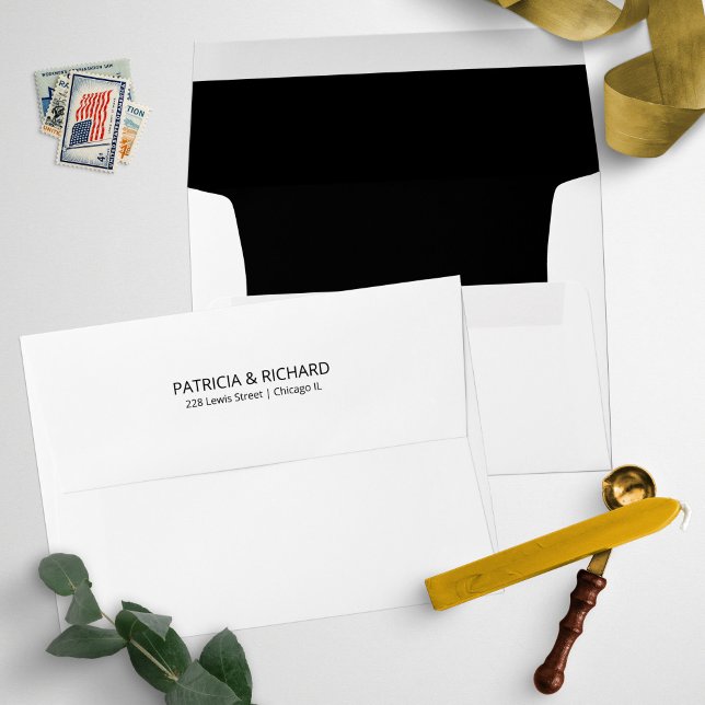 Modern Black and White Wedding Invitation Envelope (Creator Uploaded)