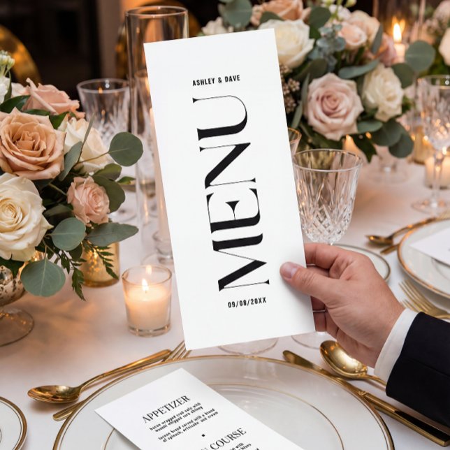 Modern Black and White Wedding Menu (Creator Uploaded)