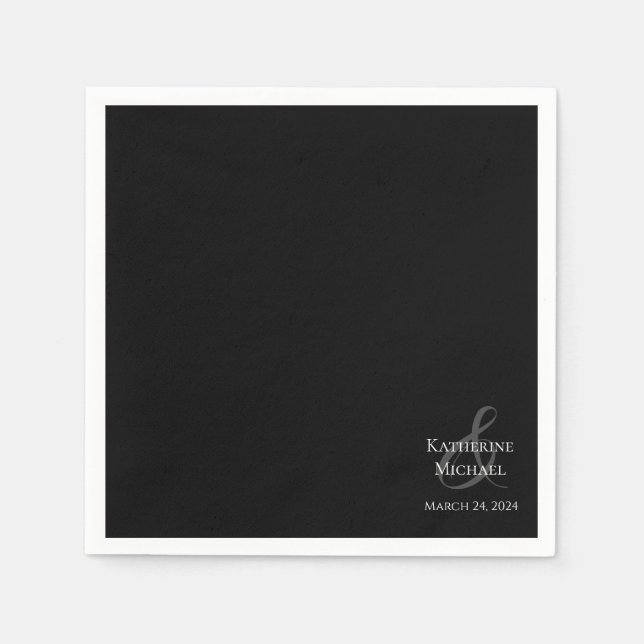 Modern Black and White-Wedding- Napkin (Front)