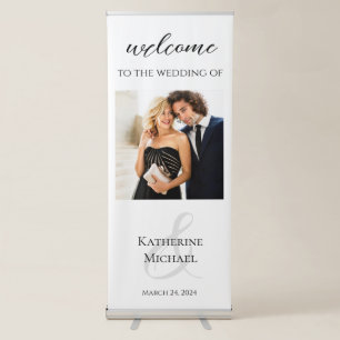 Modern Black and White-Wedding-Photo- Retractable Banner