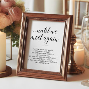 Modern Black and White Wedding Poem Memorial Sign