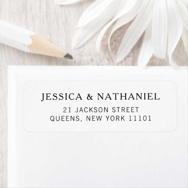 Modern Black and White Wedding Return Address (Insitu)