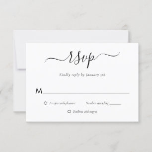 Modern Black and White Wedding RSVP Cards