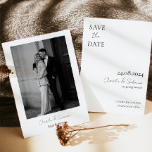 Modern Black and White Wedding Save the Date