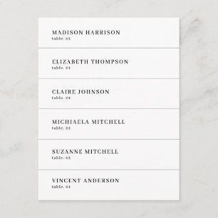 Modern Black and White Wedding Table Name Card DIY