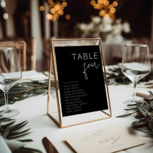Modern Black and White Wedding Table Numbers