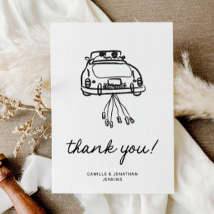 Modern Black and White Wedding Thank you Card