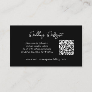 Modern Black And White Wedding Website Enclosure C Card