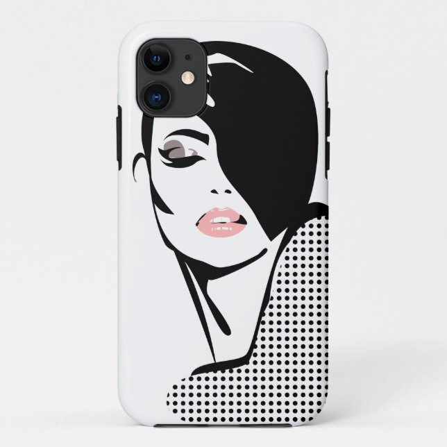 Modern black and white woman portrait minimalist  Case-Mate iPhone case (Back)