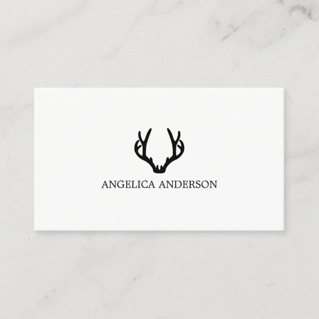 Modern Black Antler Business Card (Front)