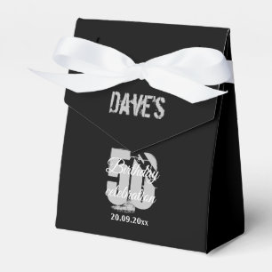 Modern Black Any Age 50th Birthday Party  Favour Box