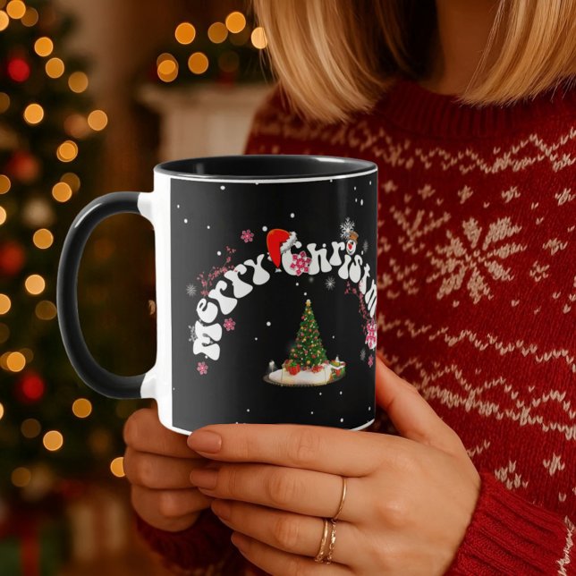 Modern Black Arch Merry Christmas Graffiti Mug (Creator Uploaded)