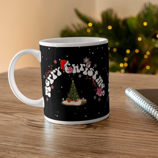 Modern Black Arch Merry Christmas Graffiti Mug (Creator Uploaded)
