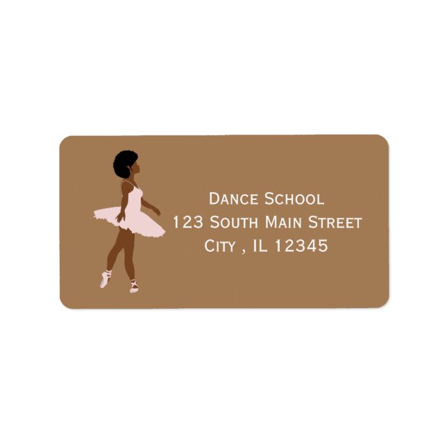 Modern Black ballerina afro hair ballet dancer Label (Front)