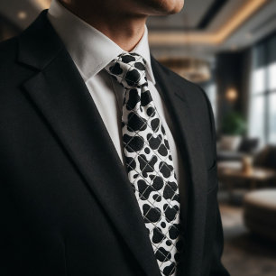 Modern Black Basketweave Texture Geometric Pattern Tie