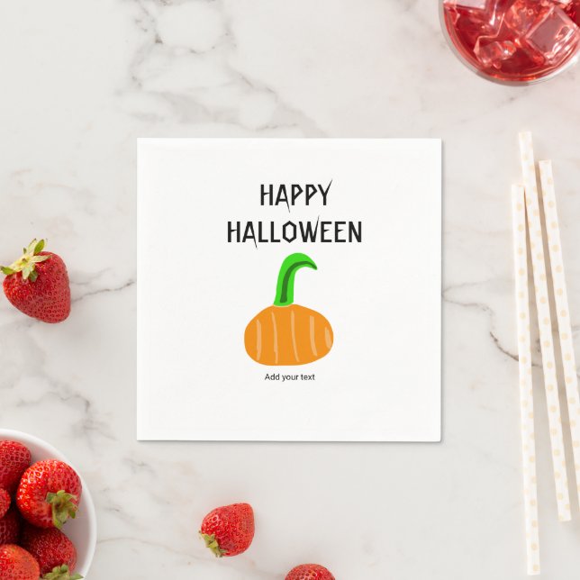 modern black bat script halloween party  napkins (Insitu)