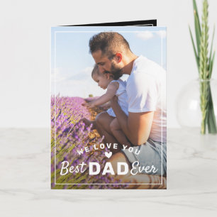 Modern Black Best Dad Ever 2 Photo Father's Day Card