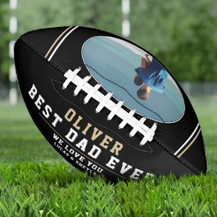 Modern Black Best Dad Ever Father`s Day Photo  American Football